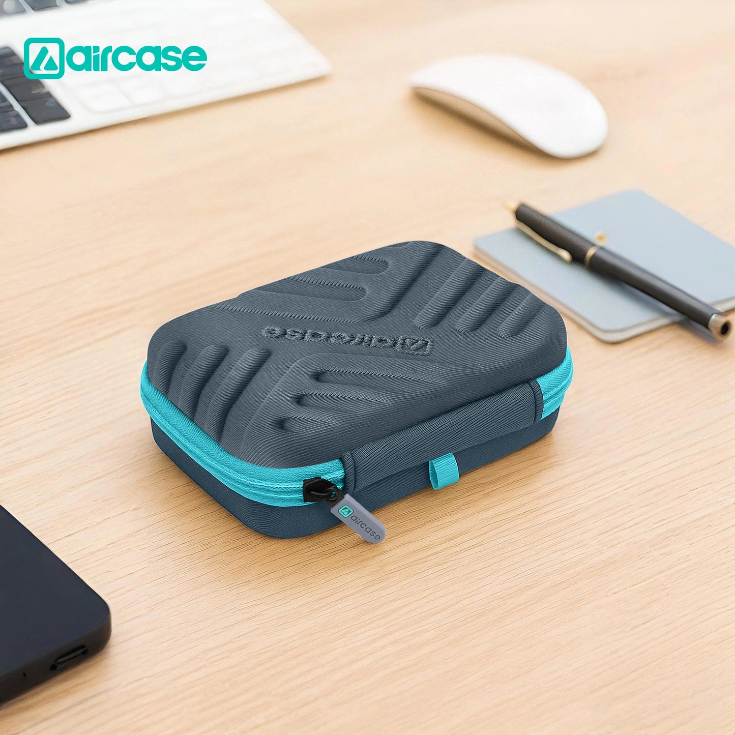 AirCase 2.5-inch shockproof external hard drive travel case with EVA hardshell and soft lining