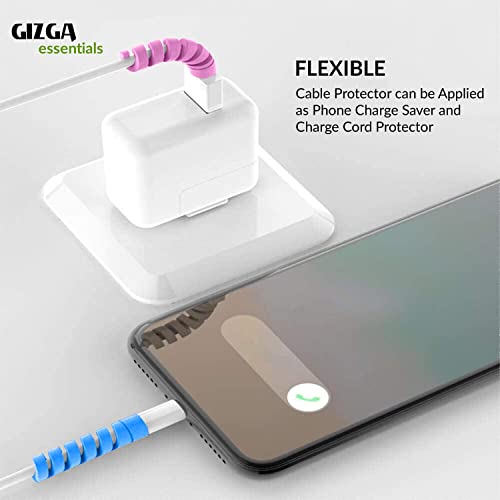 Gizga Essentials Spiral Charger Cable Protector, Cable Saver, Cord Protective Cover