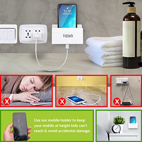 Tizum Wall Hanging Mobile Holder Stand, Charging Holder Mobile Holder