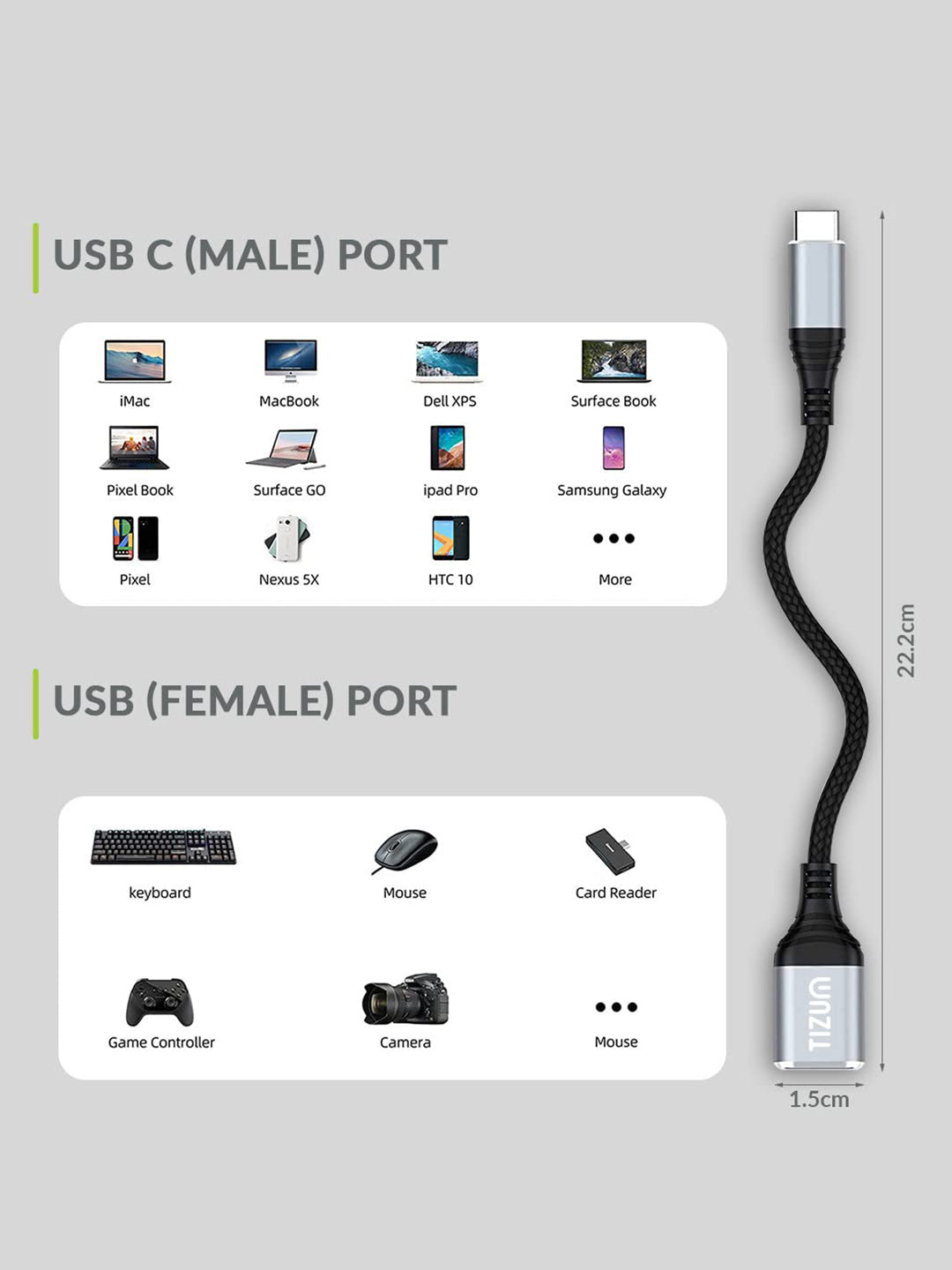 USB Type C to USB 3.0 OTG Cable