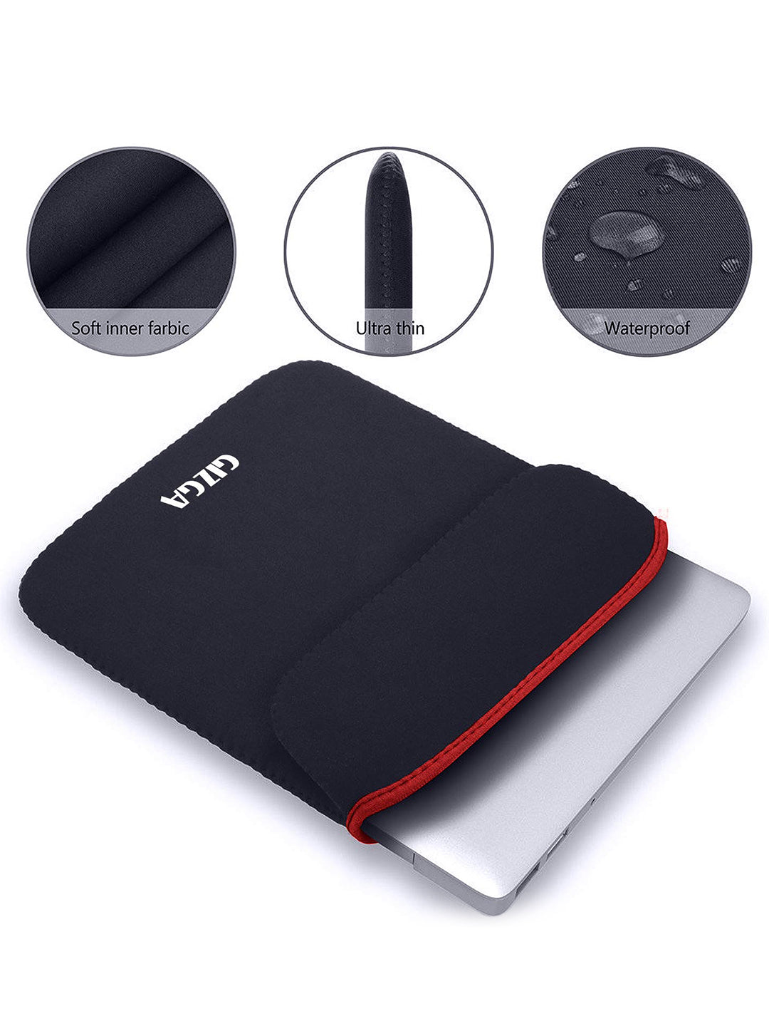 Gizga Essentials GE-RLV-14-BLK-RED Laptop Sleeve/Cover