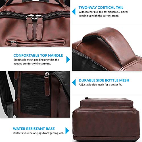 AirCase C34-13Inch 14Inch 15.6Inch Premium Vegan Leather Laptop Backpack 25 Ltrs