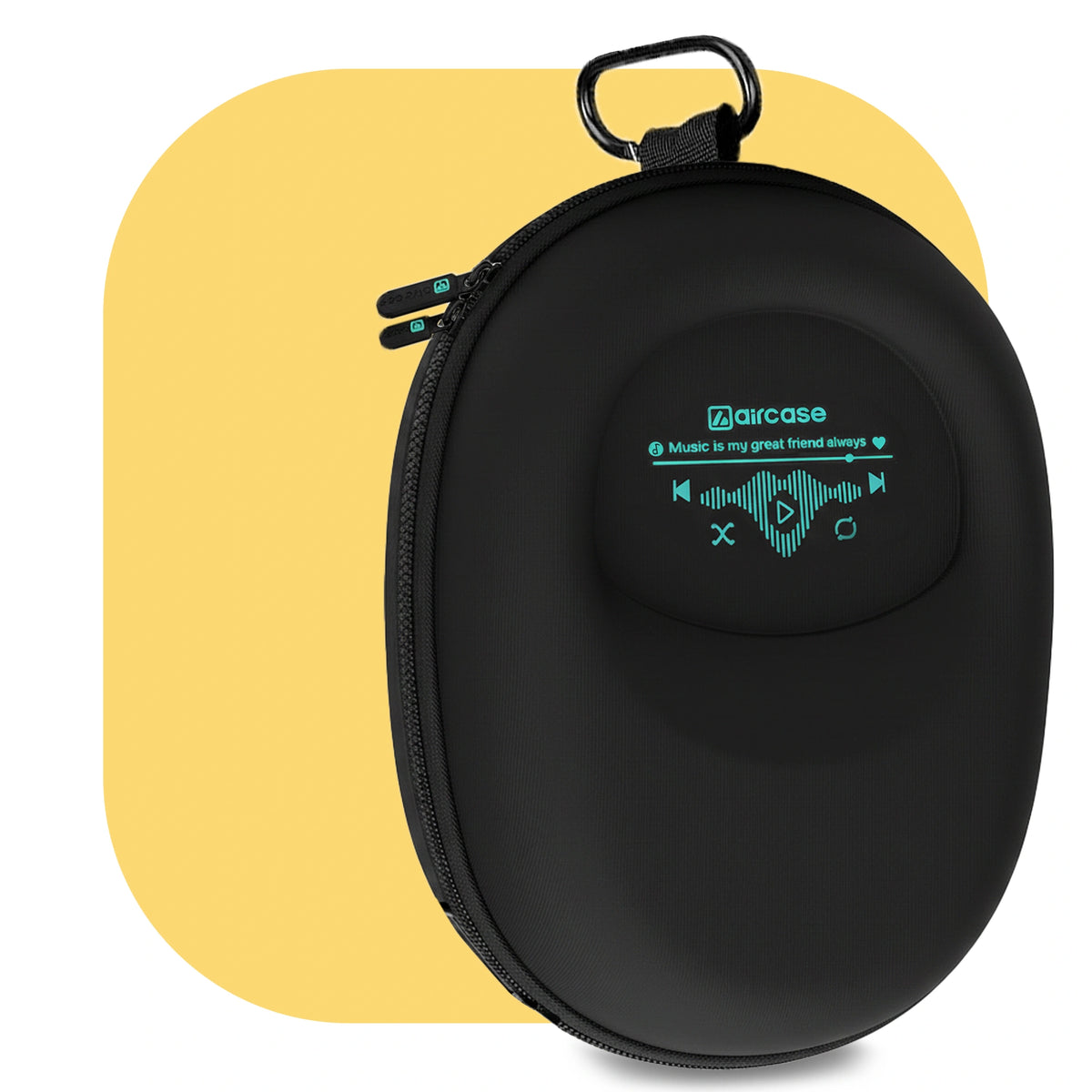 AirCase EVA Hard Shell Headphone Carrying Case for Over-Ear Headphones | Shockproof, Water-Repellent, Anti-Pressure Travel Protective Pouch with Carabiner Hook – Universal Fit