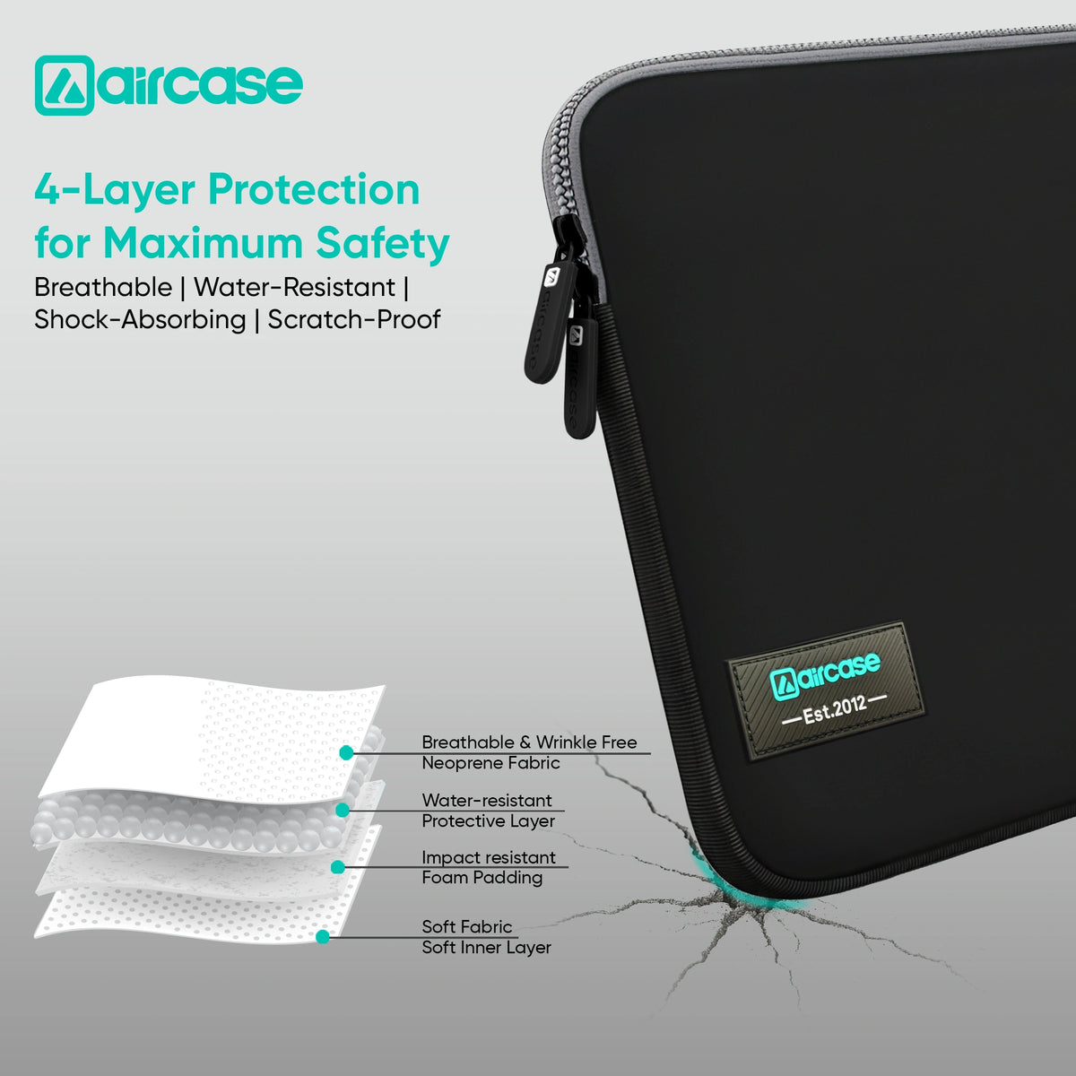 13.3" Neoprene Laptop Sleeve | Water-Resistant Shockproof Case