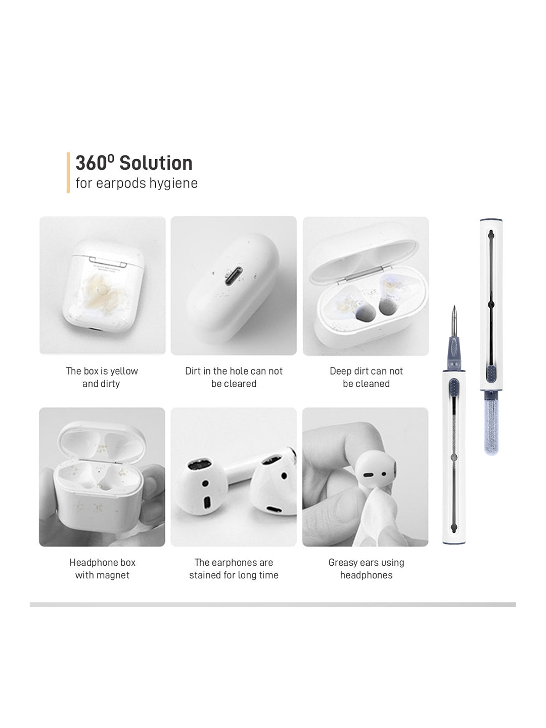 2-in-1 Multifunctional Cleaning Kit Cleaning Pen Earbuds Headphones