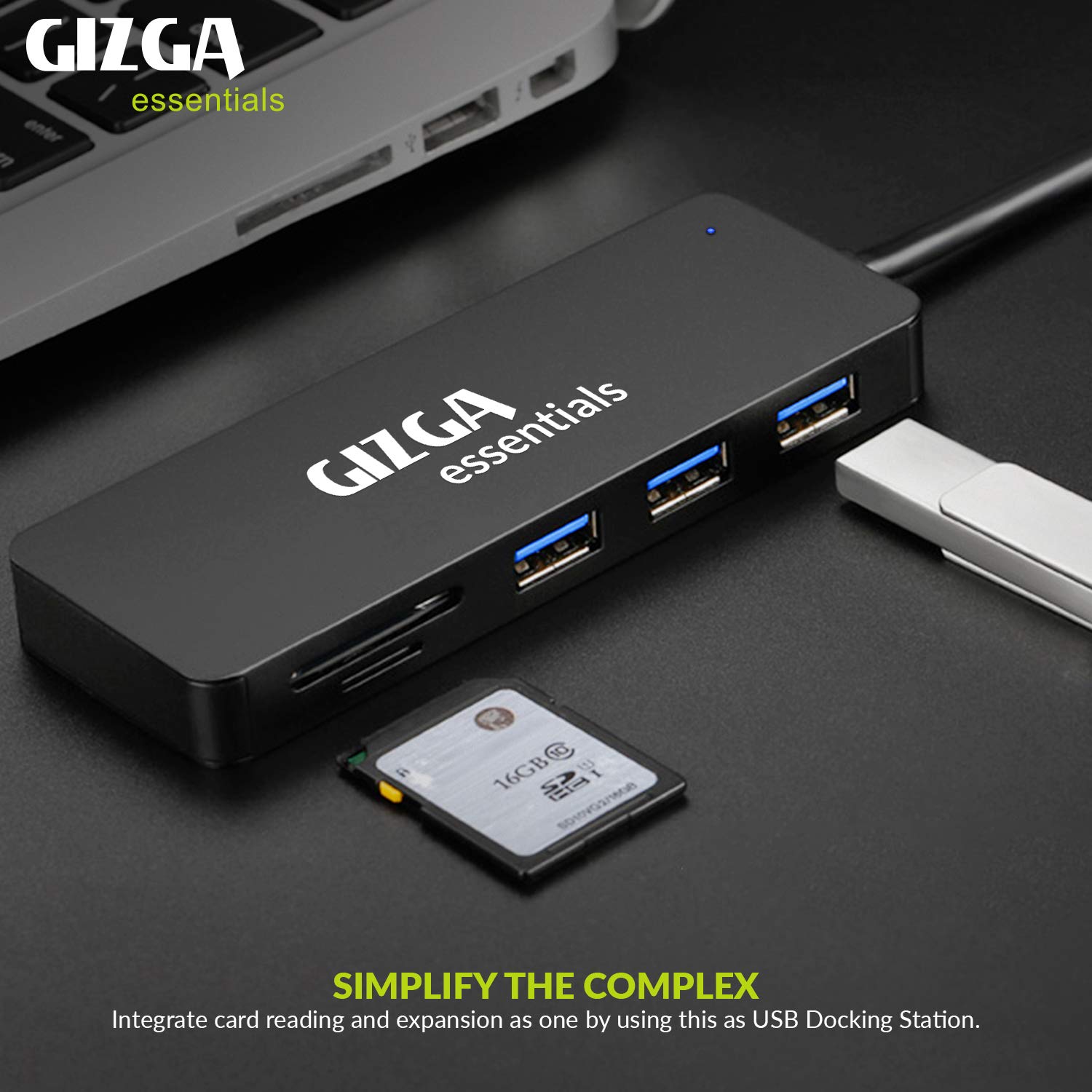 USB Hub, 5 in 1 USB Hub, Fast Data Transfer, 3 USB 2.0