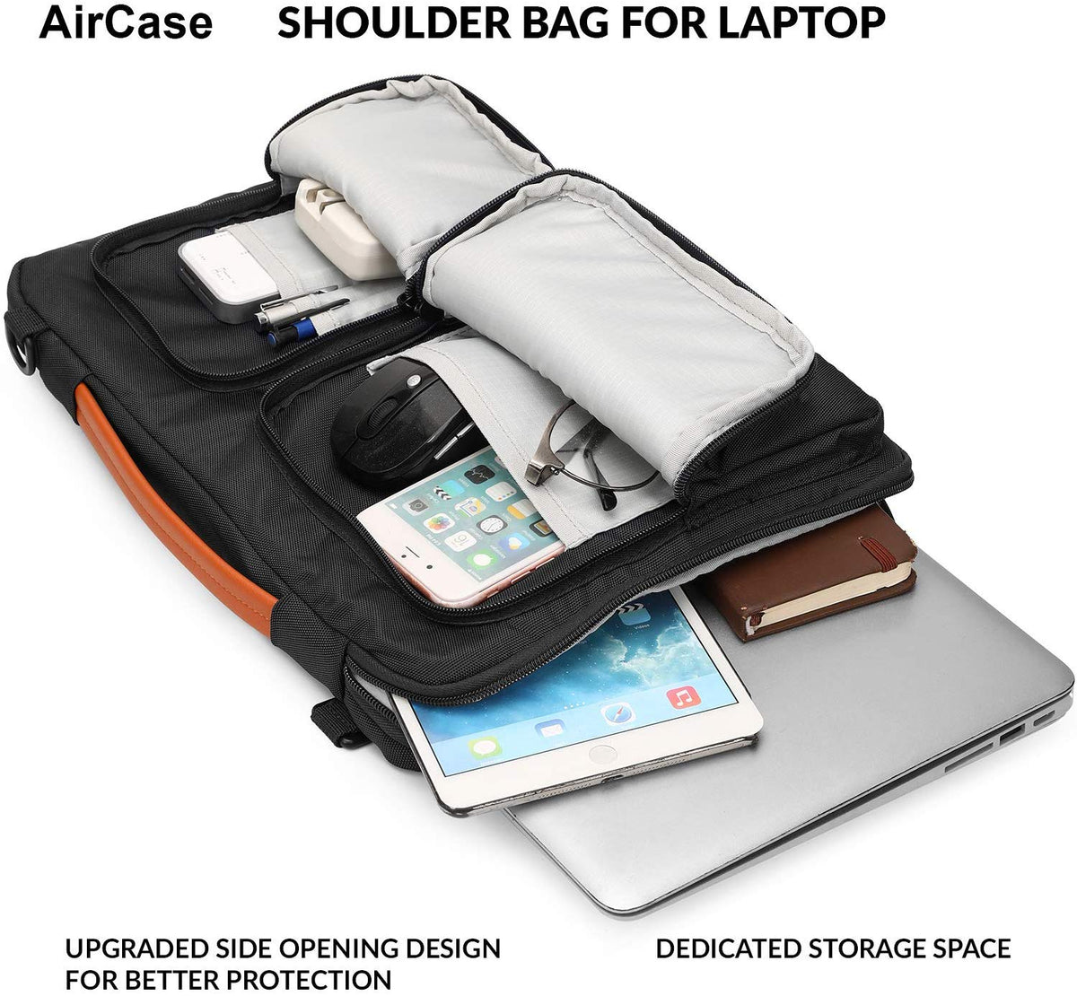 Messenger Briefcase Bag for upto 15.6" Laptop - Black