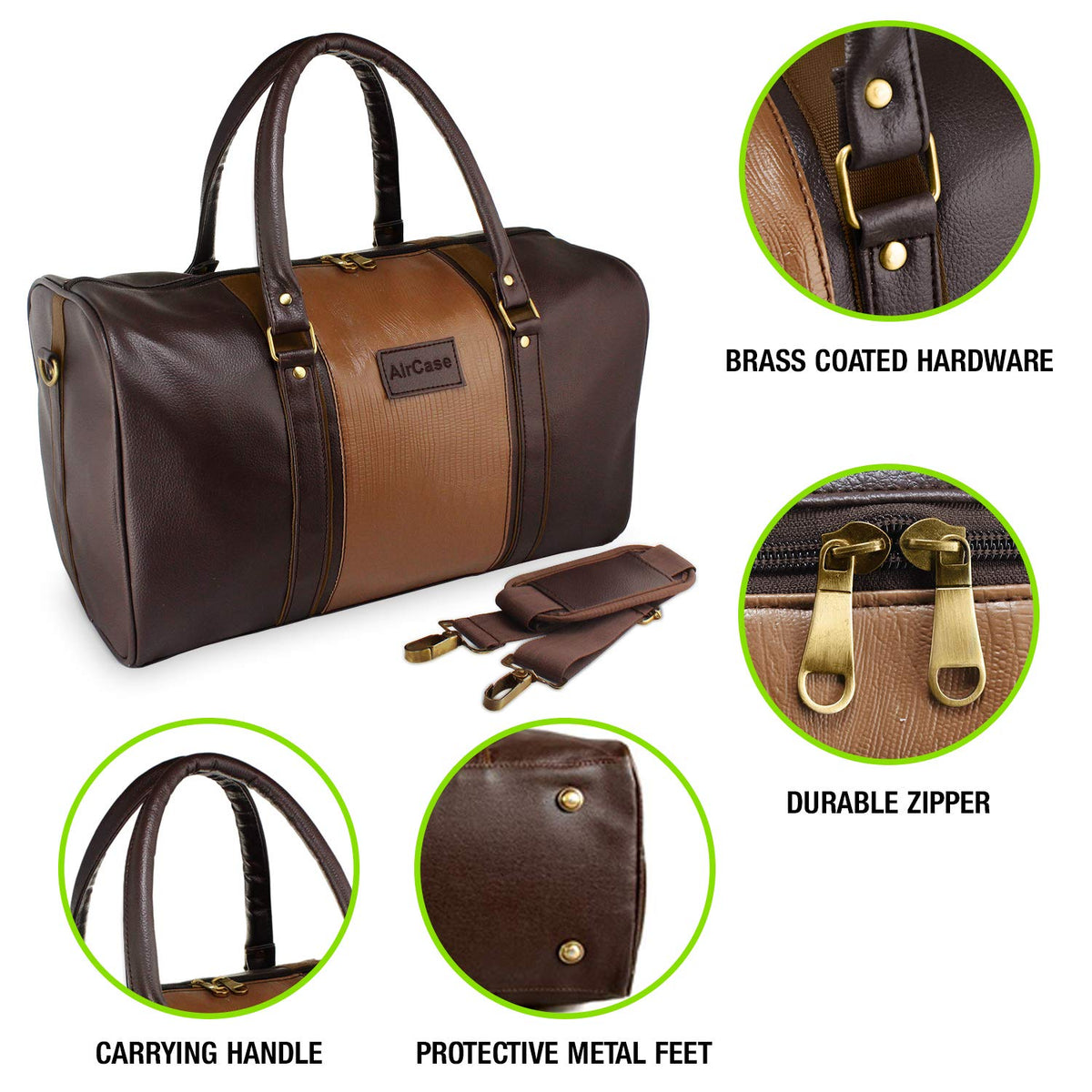 Go everywhere Vegan Leather Duffle Bag- 20 L