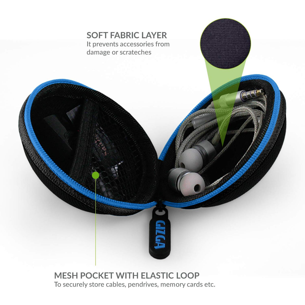 Earphone Carrying Case, Multi-Purpose Pocket Storage Travel Organizer Ballistic Nylon