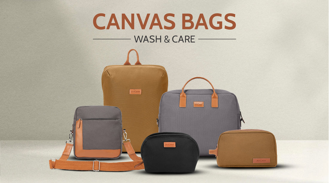 Range of canvas bags