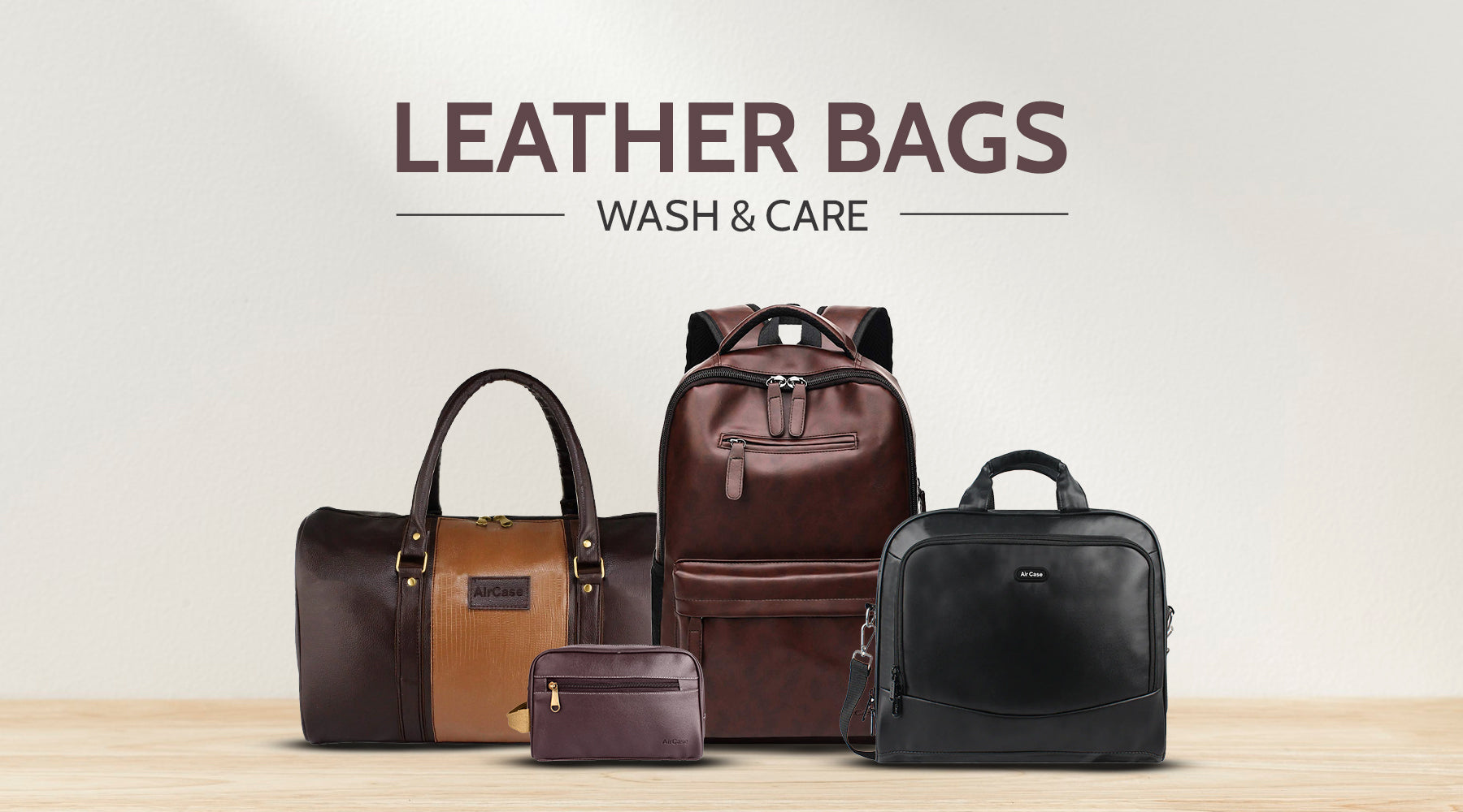 Range of leather bags