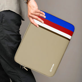 AirCase beige protective laptop sleeve for 13.3-inch MacBook, padded waterproof neoprene cover.