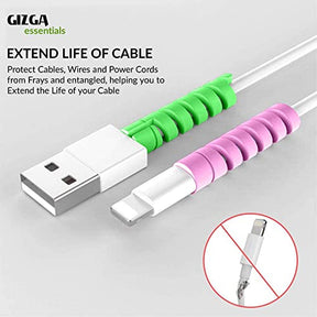 Gizga Essentials Spiral Charger Cable Protector, Cable Saver, Cord Protective Cover