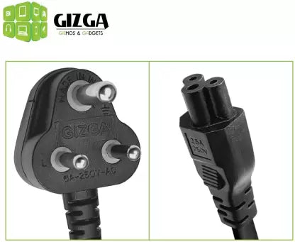 Gizga Essentials 3Pin Laptop Adapter Charger 1m Power Cord