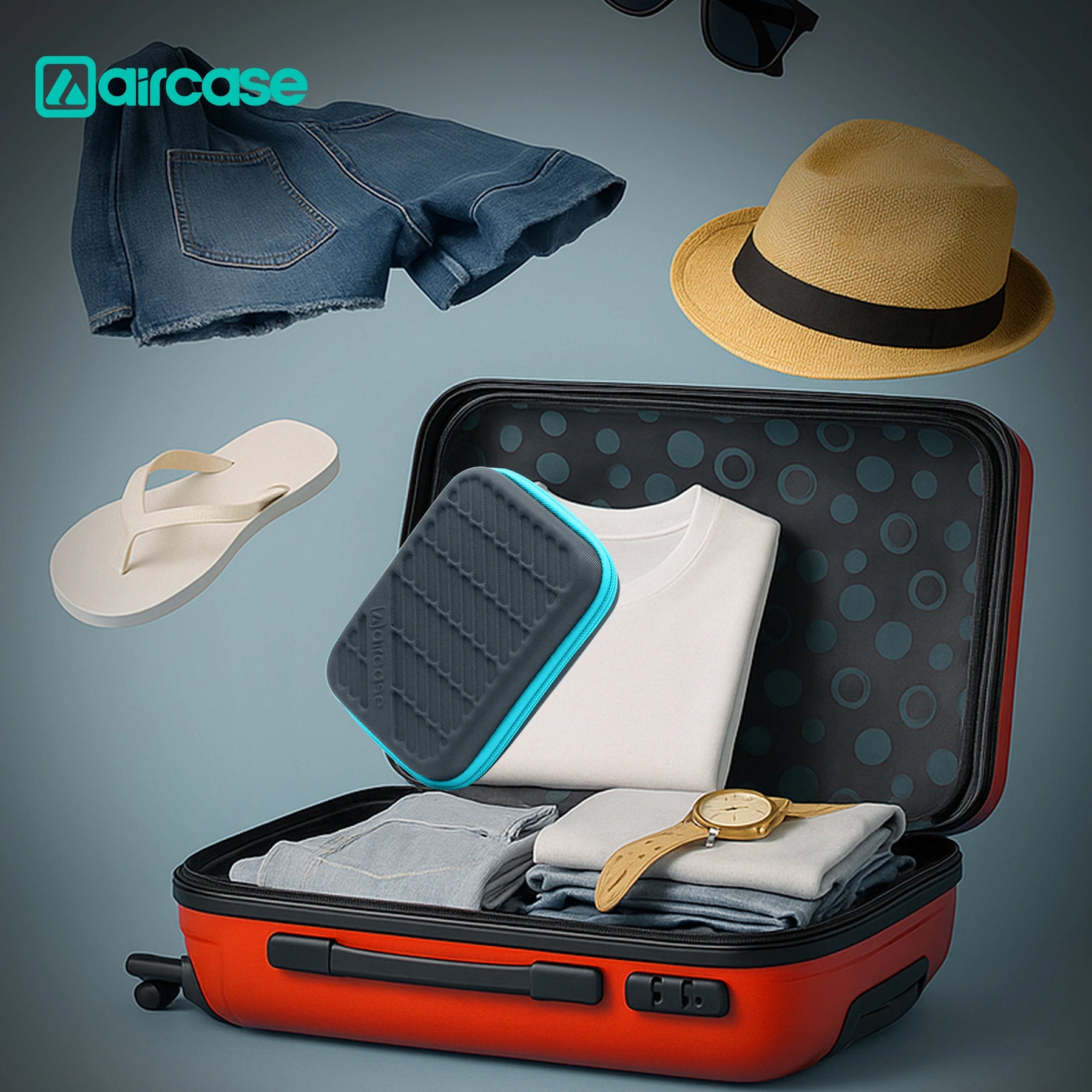 Aircase 2.5" External Hard Drive Case – Shockproof EVA Travel Organizer Pouch