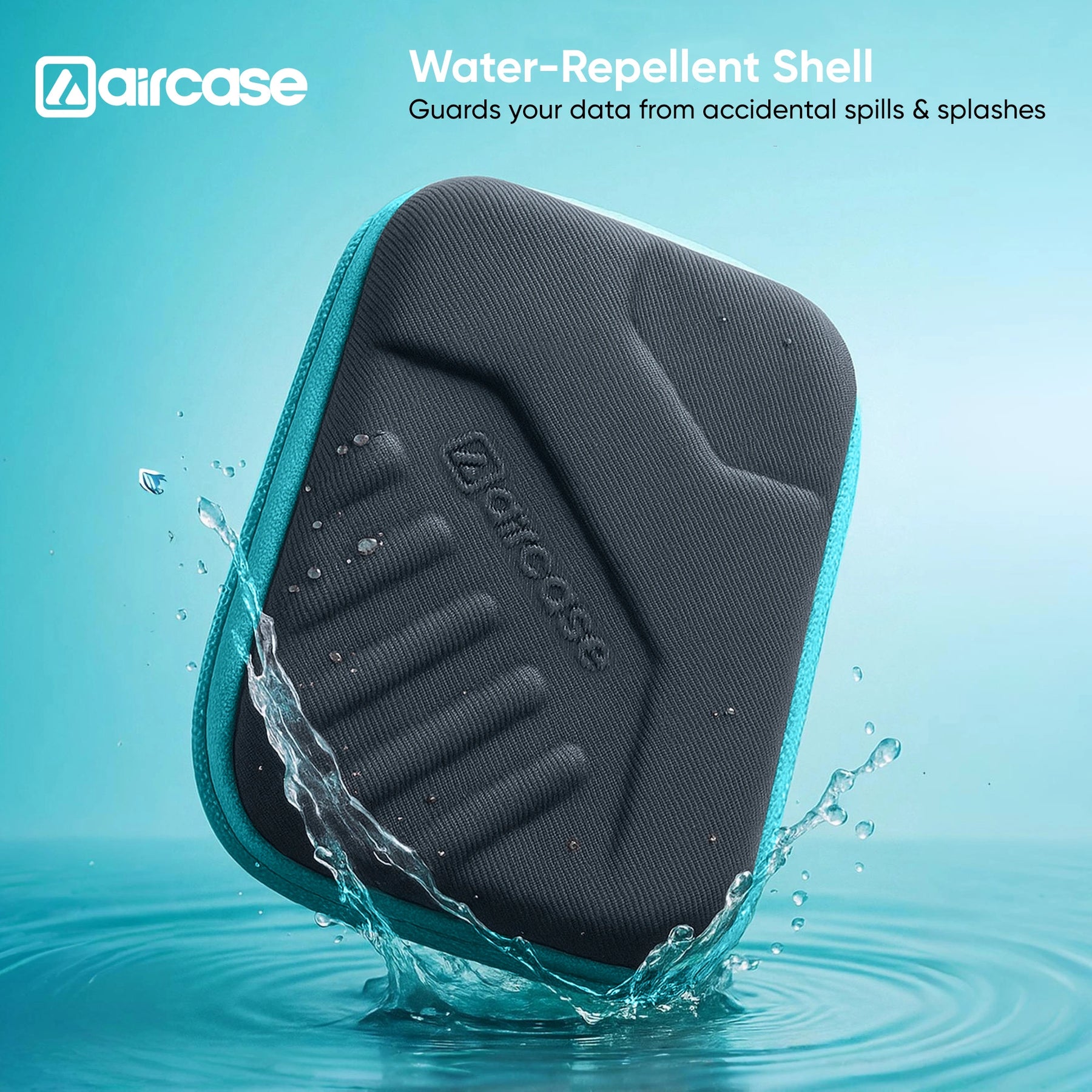 AirCase 2.5-inch shockproof external hard drive travel case with EVA hardshell and soft lining