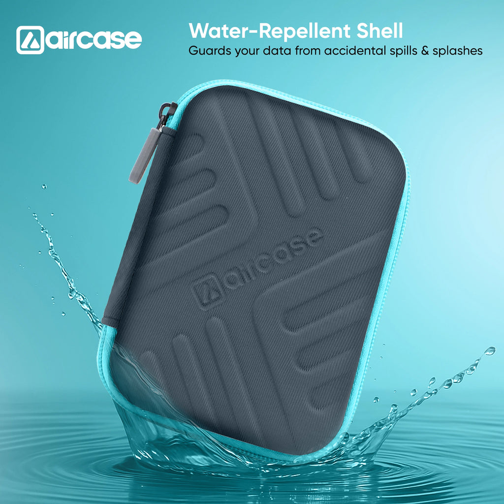 AirCase 2.5-inch shockproof external hard drive travel case with EVA hardshell and soft lining