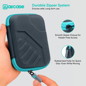 AirCase 2.5-inch shockproof external hard drive travel case with EVA hardshell and soft lining
