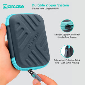 AirCase 2.5-inch shockproof external hard drive travel case with EVA hardshell and soft lining