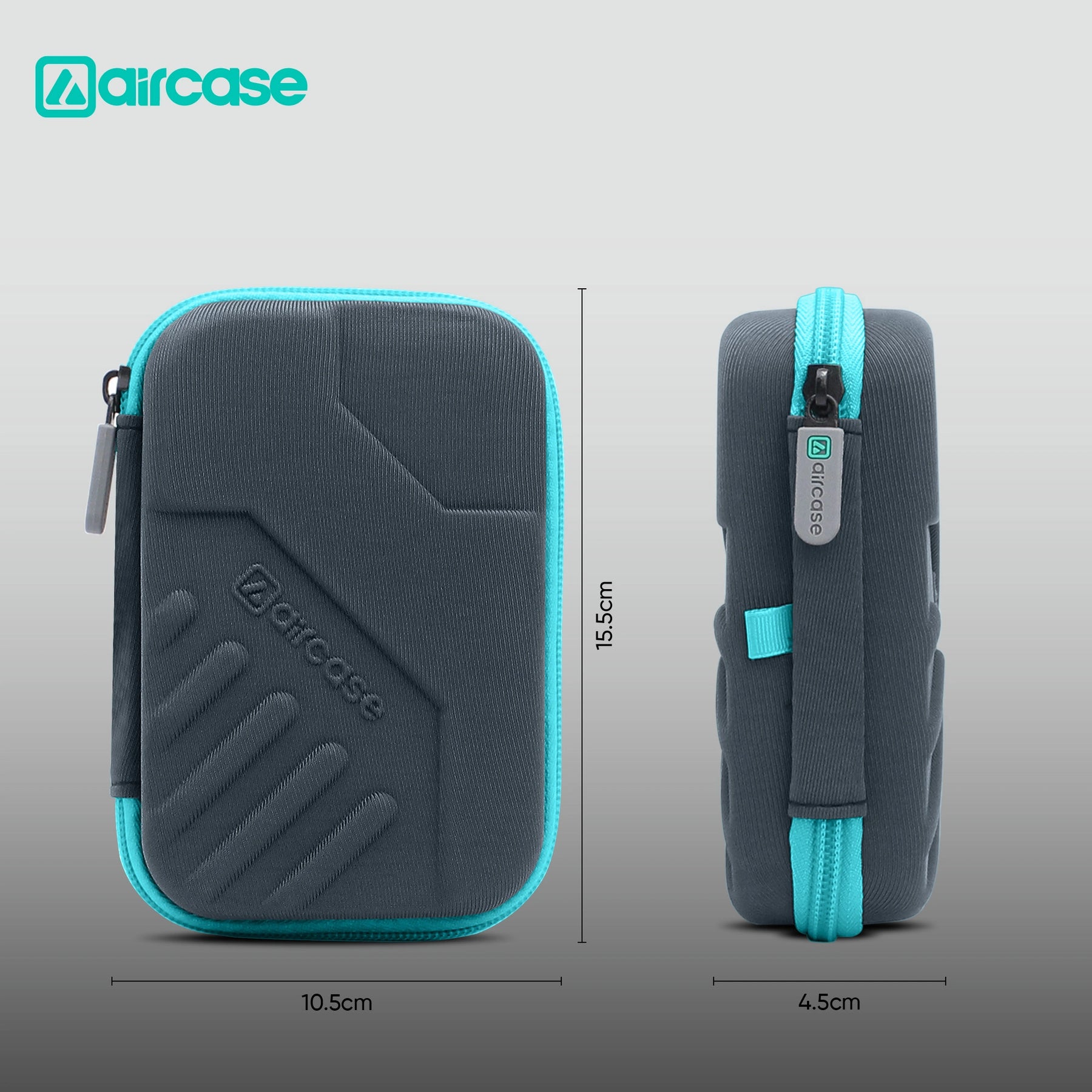 AirCase 2.5-inch shockproof external hard drive travel case with EVA hardshell and soft lining