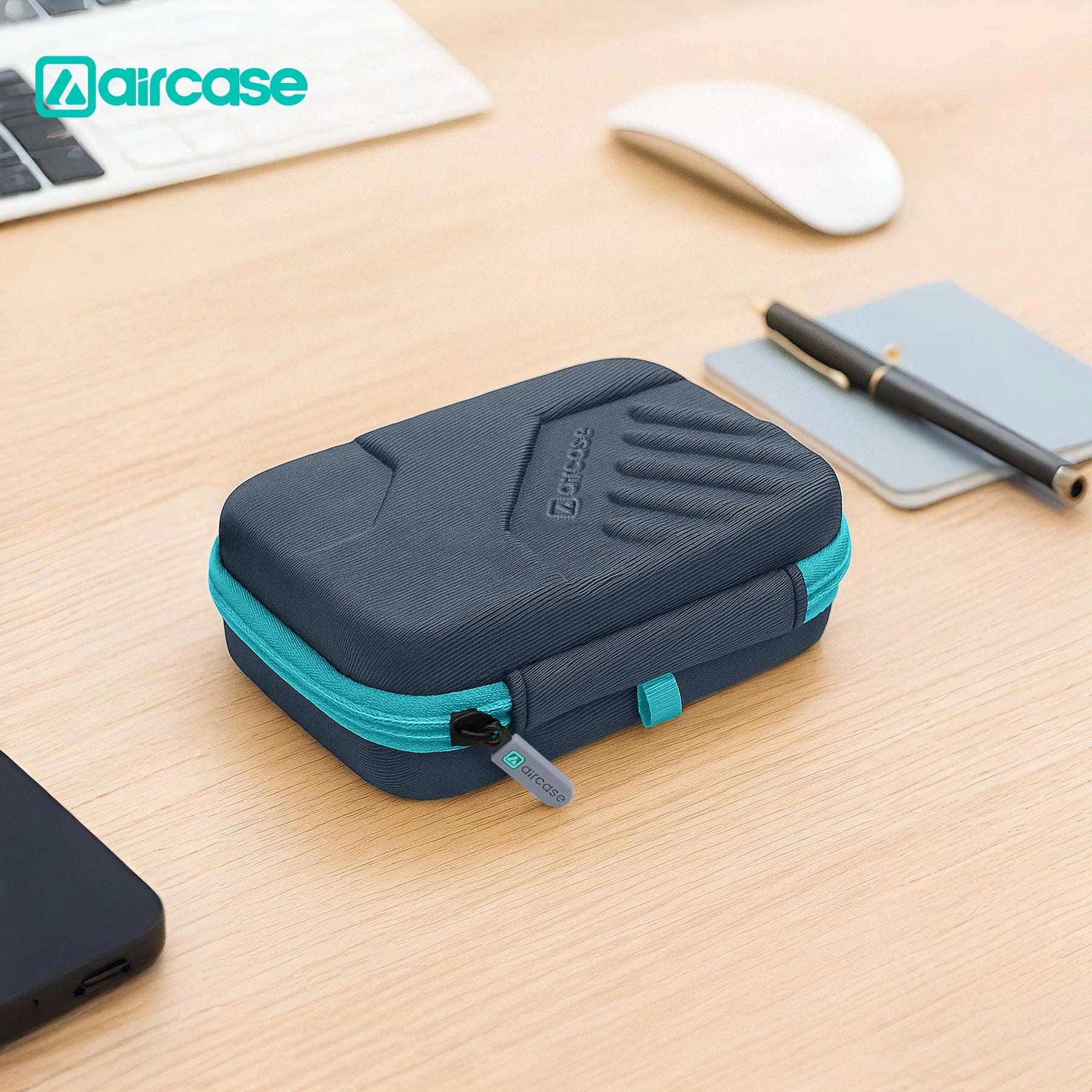 AirCase 2.5-inch shockproof external hard drive travel case with EVA hardshell and soft lining