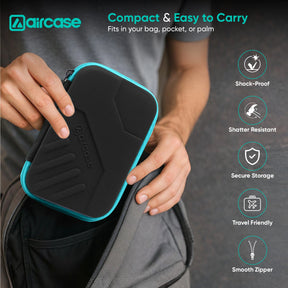 AirCase 2.5-inch shockproof external hard drive case with EVA hardshell and soft lining.