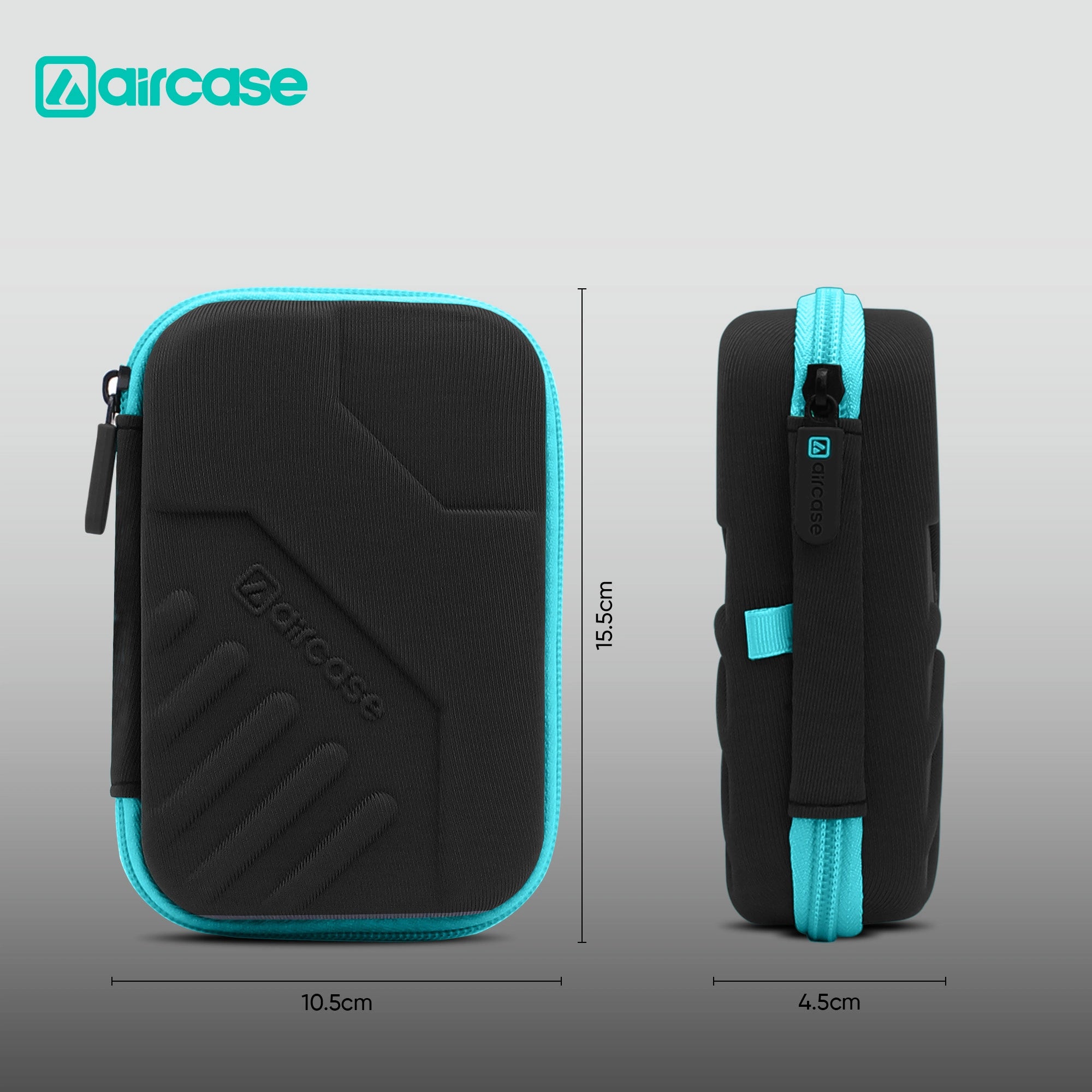 AirCase 2.5-inch shockproof external hard drive case with EVA hardshell and soft lining.