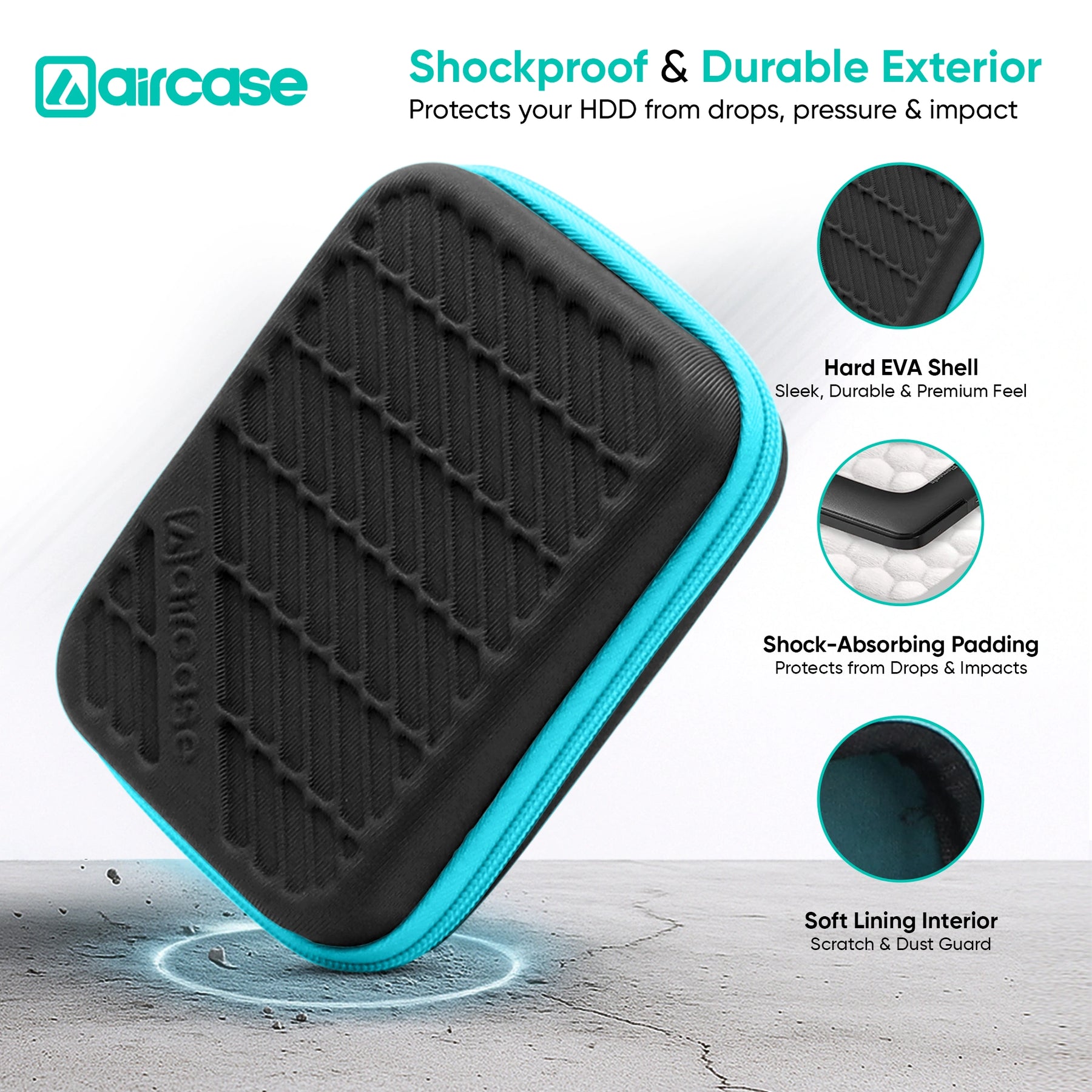 Protect your HDD, SSD, and gadgets with the AirCase 2.5 inch external hard drive case