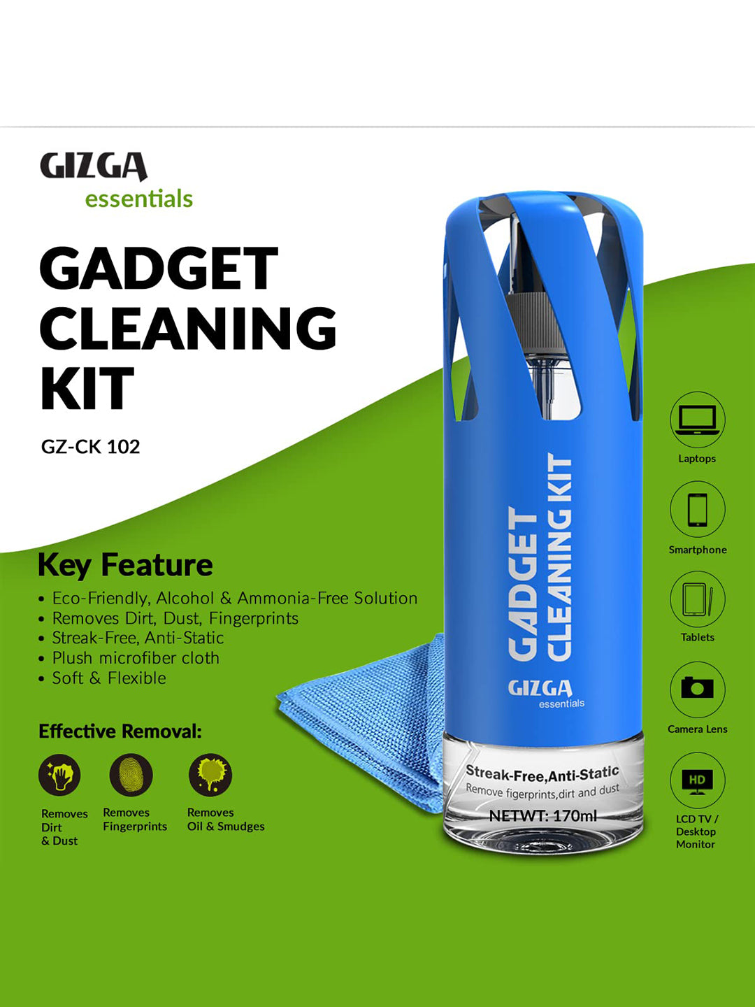 Gizga Essentials Professional Cleaning Kit for Cameras and Sensitive Electronics