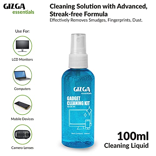 Gizga Essentials Professional 3-in-1 Cleaning Kit for Camera, Lens, Laptop, Smartphone