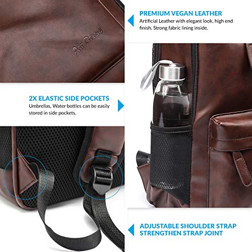 AirCase Laptop Bag Backpack Case Pouch for Laptop Backpack for Men &  Women,Premium Vegan Leather – Black – nayejaisa.com