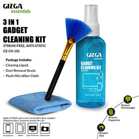 Gizga Essentials Professional 3-in-1 Cleaning Kit for Camera, Lens, Laptop, Smartphone