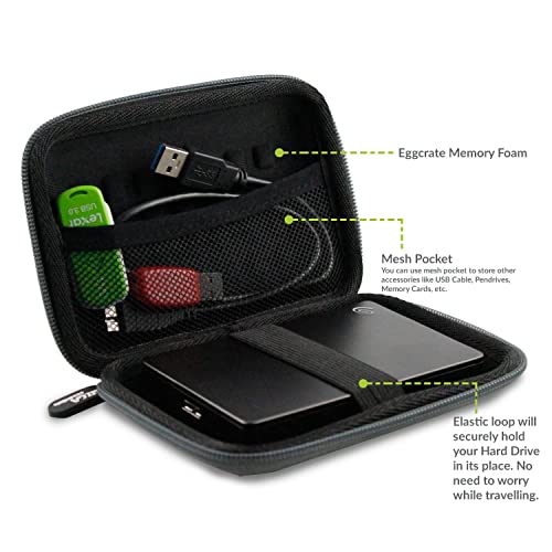 Gizga Essentials Hard Drive Case 2.5 inch Double Padded