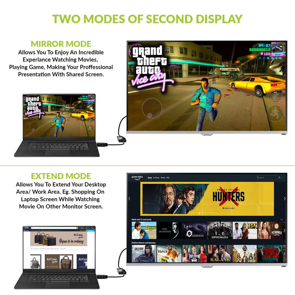 HDMI to VGA Adapter/Connector/Converter Cable