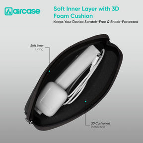 AirCase 7-inch black neoprene tablet sleeve with 4-layer foam, scratch and dust protection for Kindle and 7-inch tablets