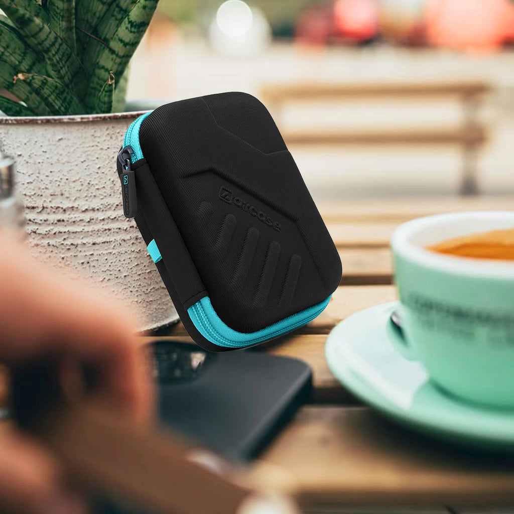 AirCase 2.5-inch shockproof external hard drive case with EVA hardshell and soft lining.