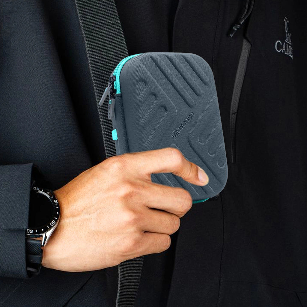 AirCase 2.5-inch shockproof external hard drive travel case with EVA hardshell and soft lining