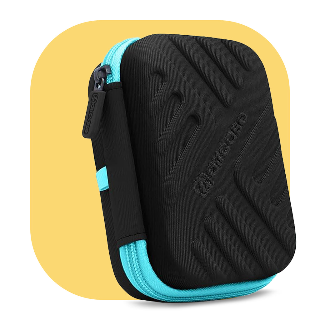 AirCase 2.5-inch shockproof external hard drive travel case with EVA hardshell and soft lining.