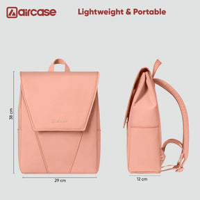 AirCase Canvas Laptop Backpack for Women with Multiple Pockets, Padded Straps, 13L Capacity, Lightweight, Water-Resistant Bag for Travel, College, Office Use, Supports Laptops Up to 15.6 Inch