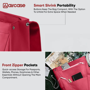 AirCase Canvas Laptop Backpack for Women with Multiple Pockets, Padded Straps, 13L Capacity, Lightweight, Water-Resistant Bag for Travel, College, Office Use, Supports Laptops Up to 15.6 Inch 