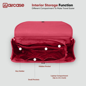 AirCase Canvas Laptop Backpack for Women with Multiple Pockets, Padded Straps, 13L Capacity, Lightweight, Water-Resistant Bag for Travel, College, Office Use, Supports Laptops Up to 15.6 Inch 