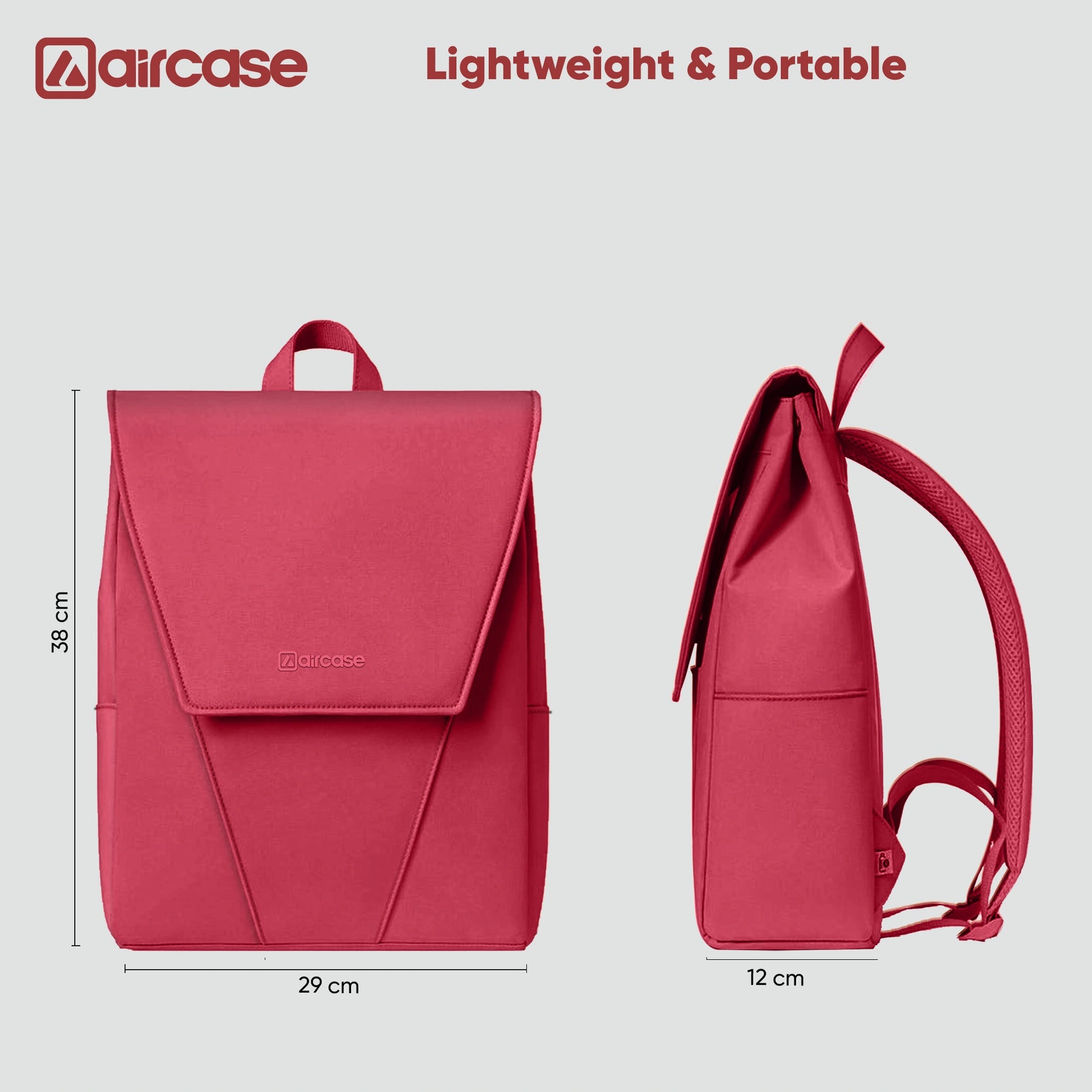 AirCase Canvas Laptop Backpack for Women with Multiple Pockets, Padded Straps, 13L Capacity, Lightweight, Water-Resistant Bag for Travel, College, Office Use, Supports Laptops Up to 15.6 Inch 