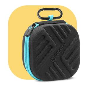 AirCase Earphone Carrying Case Cover with Shockproof EVA Hardshell & Soft Lining | Travel Organizer Pouch with Carabiner.