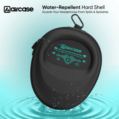 AirCase EVA Hard Shell Headphone Carrying Case for Over-Ear Headphones | Shockproof, Water-Repellent, Anti-Pressure Travel Protective Pouch with Carabiner Hook – Universal Fit