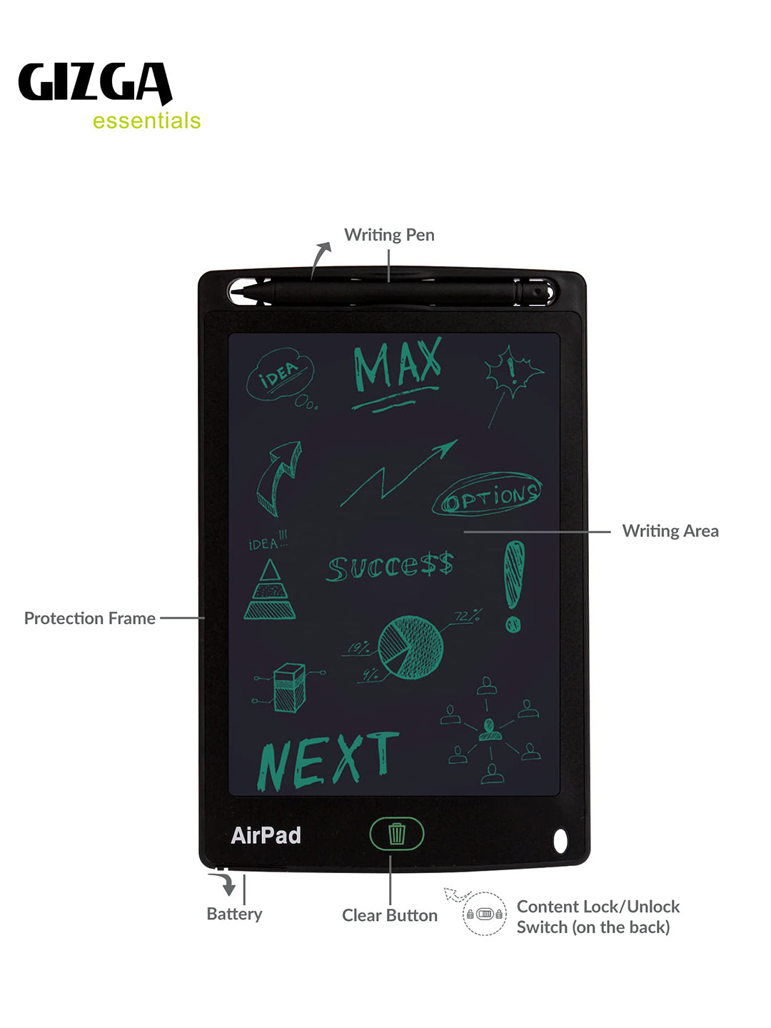 Magic Slate Digital LCD Writing Tablet with Stylus Pen & 8.5-Inch Screen Slate Board