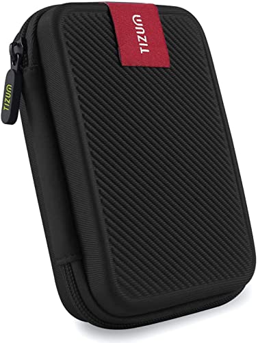 TIZUM External Hard Drive Case for 2.5-Inch Hard Drive - Double Padded (Black)