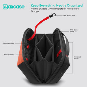 AirCase Multipurpose Toiletry Kit, Travel Organizer with Multiple Compartments, Mesh Pockets