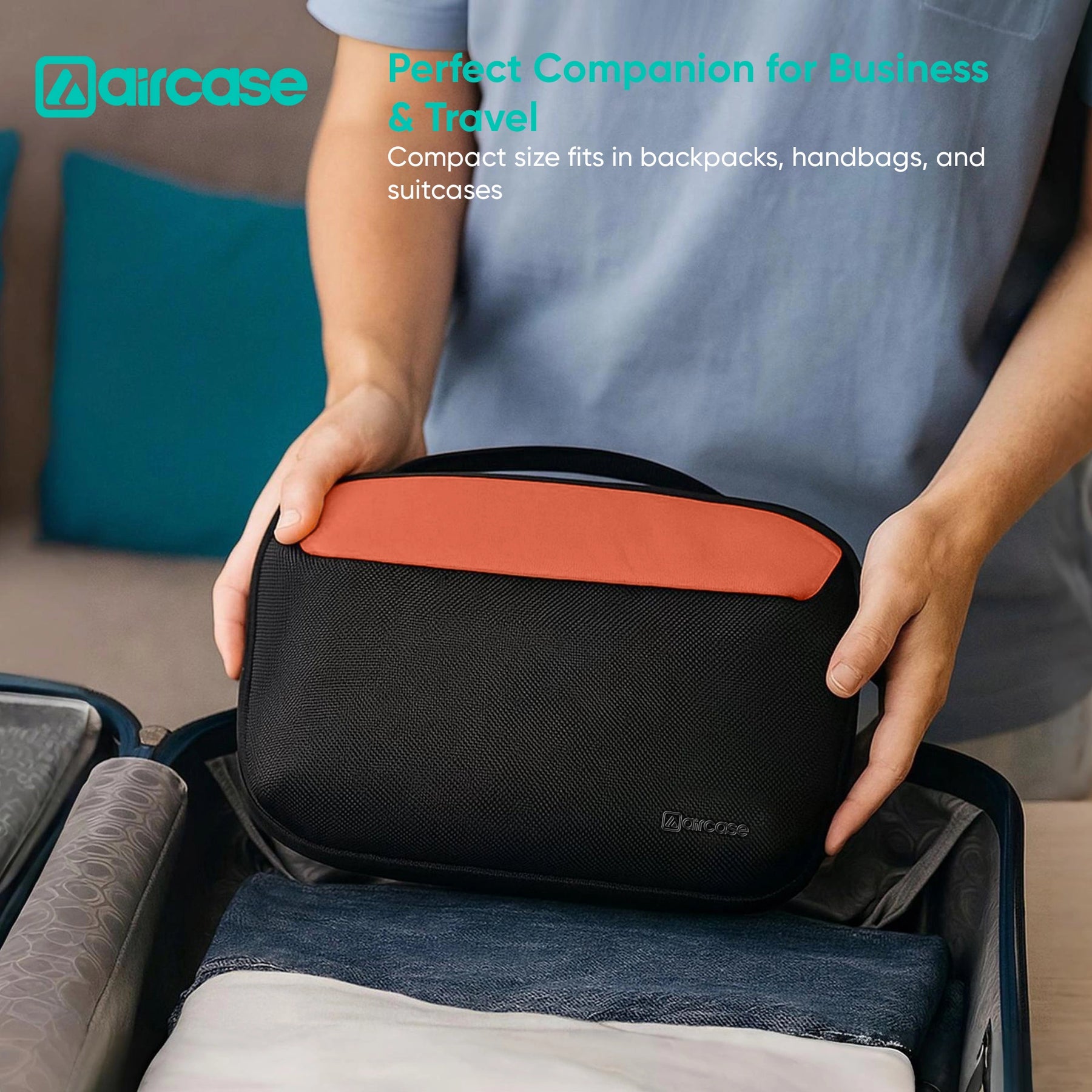 AirCase Multipurpose Toiletry Kit, Travel Organizer with Multiple Compartments, Mesh Pockets