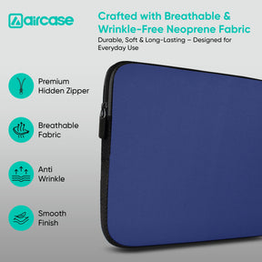 AirCase 7-inch neoprene tablet sleeve in navy blue with 4-layer foam, scratch and dust protection for Kindle and tablets