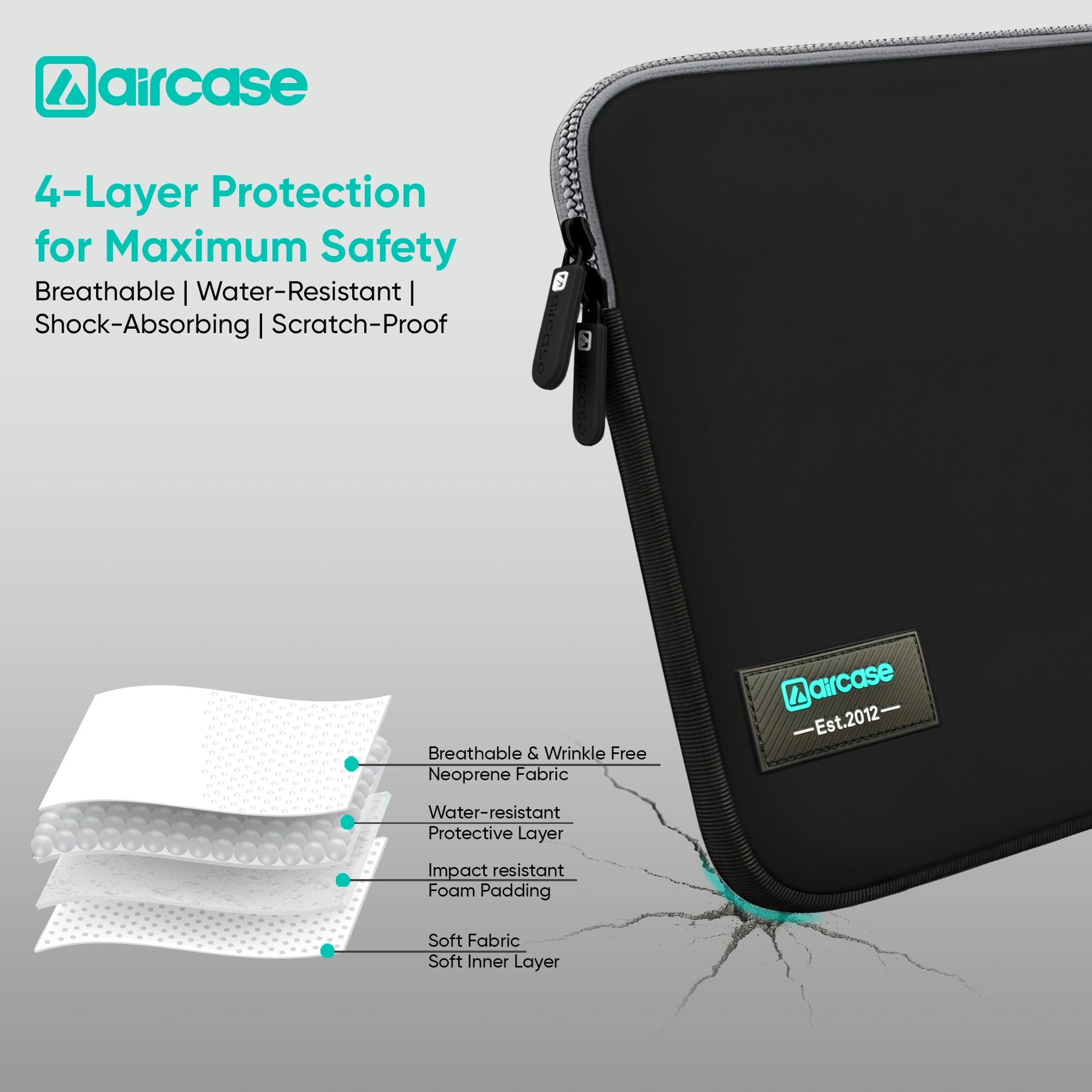 13.3" Neoprene Laptop Sleeve | Water-Resistant Shockproof Case